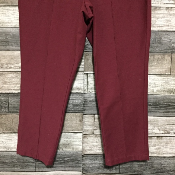 Lands End High Rise Pants Women’s 12P Burgundy (Inseam 24.5) Stretch - Picture 6 of 8